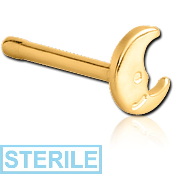STERILE GOLD PVD COATED SURGICAL STEEL MOON NOSE BONE