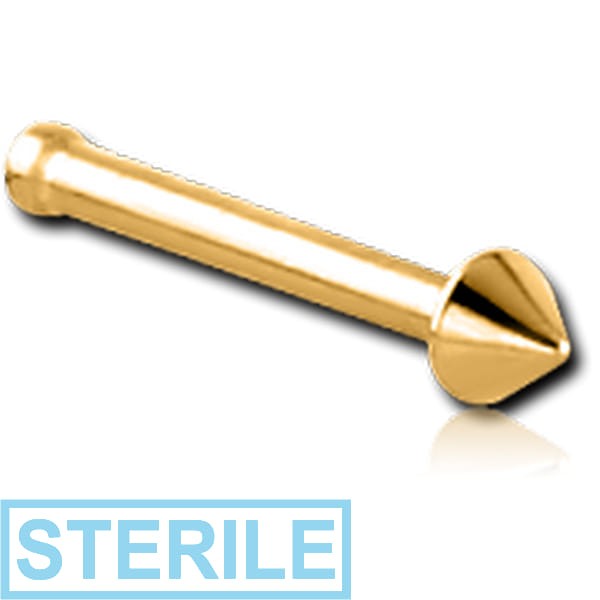 STERILE GOLD PVD COATED SURGICAL STEEL CONE NOSE BONE