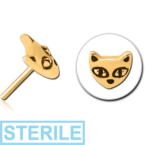 STERILE GOLD PVD COATED SURGICAL STEEL THREADLESS ATTACHMENT - CAT