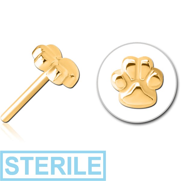 STERILE GOLD PVD COATED SURGICAL STEEL THREADLESS ATTACHMENT - PAW
