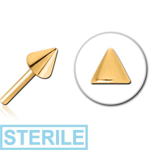 STERILE GOLD PVD COATED SURGICAL STEEL THREADLESS ATTACHMENT - CONE
