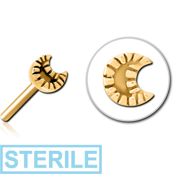 STERILE GOLD PVD COATED SURGICAL STEEL THREADLESS ATTACHMENT - CRESCENT