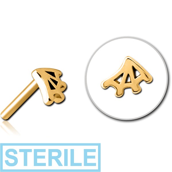 STERILE GOLD PVD COATED SURGICAL STEEL THREADLESS ATTACHMENT - WEB