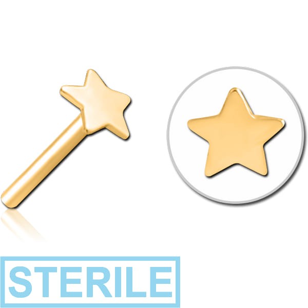 STERILE GOLD PVD COATED SURGICAL STEEL THREADLESS ATTACHMENT - STAR