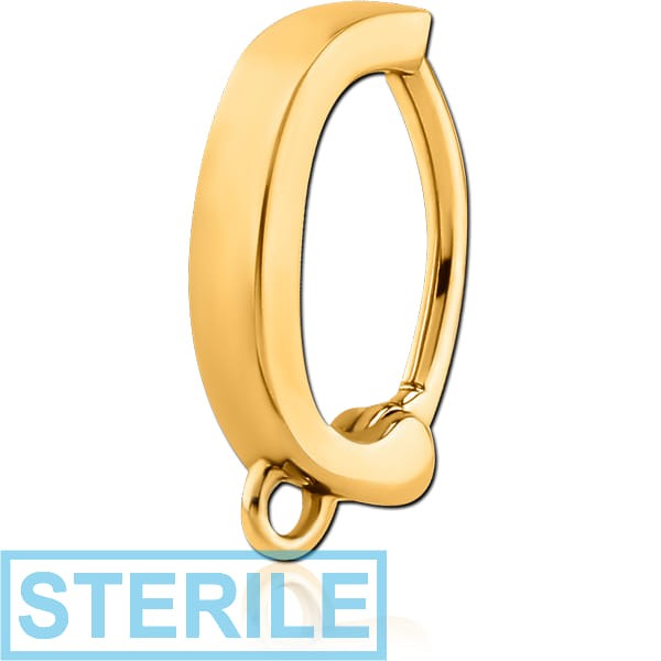 STERILE GOLD PVD COATED SURGICAL STEEL BELLY CLICKER - WITH HOOP