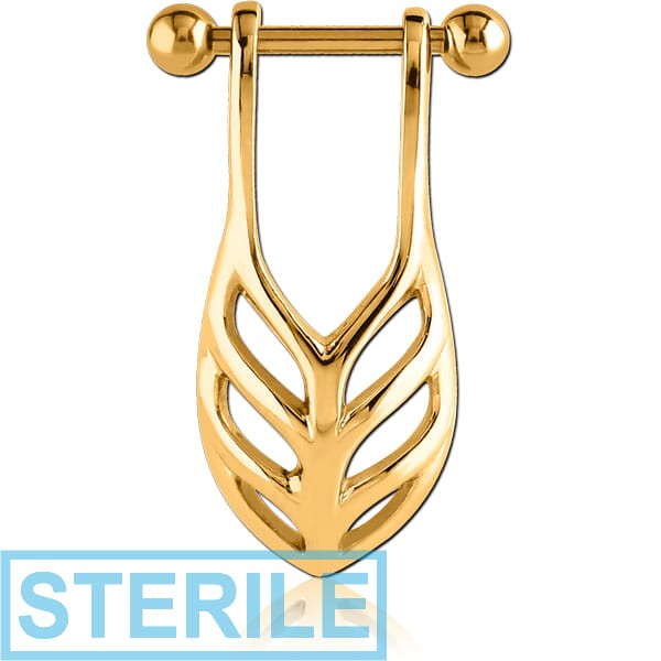 STERILE GOLD PVD COATED SURGICAL STEEL CARTILAGE SHIELD - RIBS