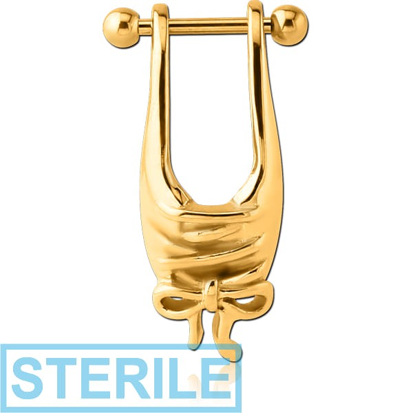 STERILE GOLD PVD COATED SURGICAL STEEL CARTILAGE SHIELD - CORSET