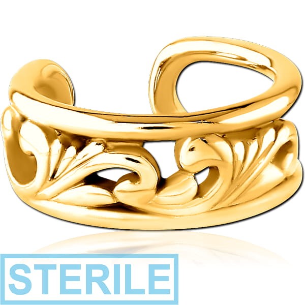STERILE GOLD PVD COATED SURGICAL STEEL EAR CUFF