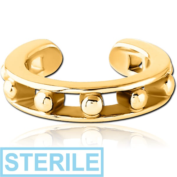 STERILE GOLD PVD COATED SURGICAL STEEL EAR CUFF