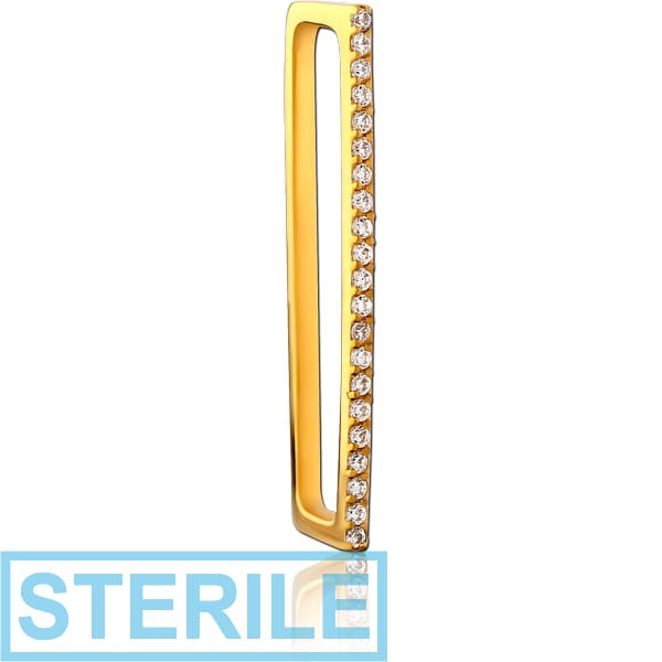STERILE GOLD PVD COATED SURGICAL STEEL JEWELLED EAR CUFF