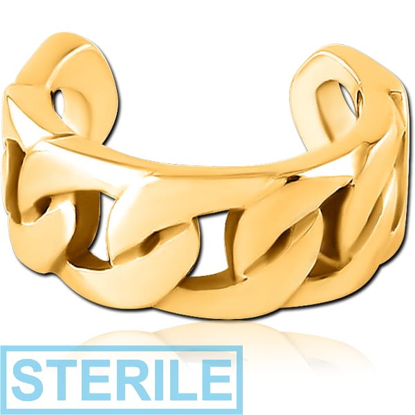 STERILE GOLD PVD COATED SURGICAL STEEL EAR CUFF