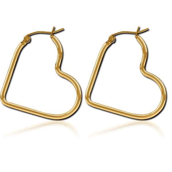 STERILE GOLD PVD COATED SURGICAL STEEL WIRE HOOP EARRINGS