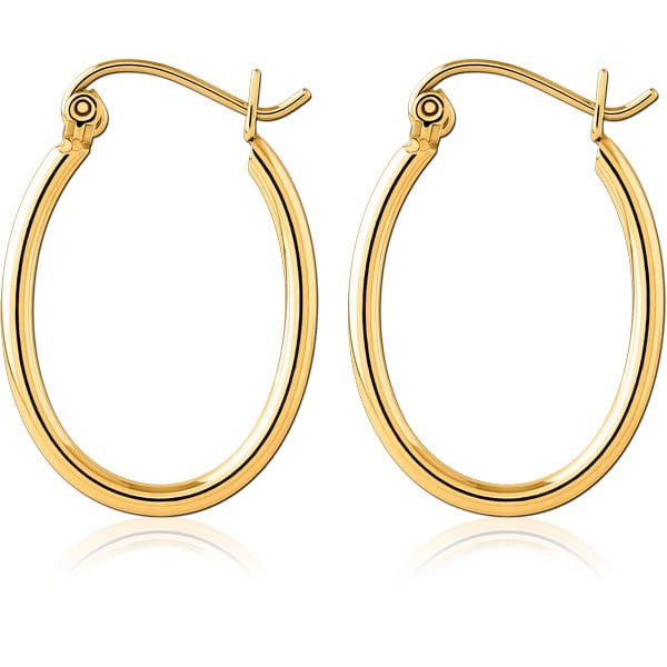 STERILE GOLD PVD COATED SURGICAL STEEL WIRE HOOP EARRINGS