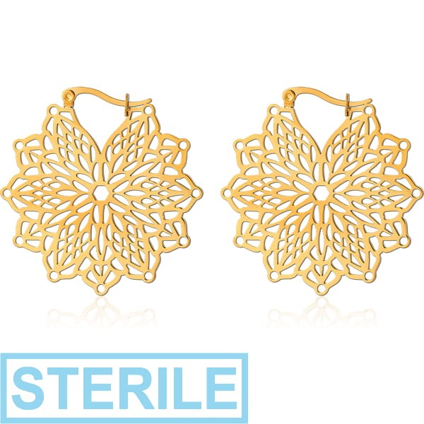STERILE GOLD PVD COATED SURGICAL STEEL HOOP EARRINGS