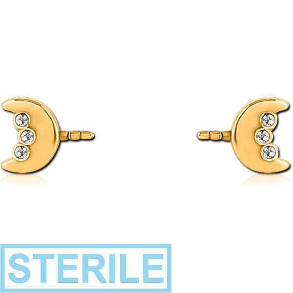 STERILE GOLD PVD COATED SURGICAL STEEL PUSH FIT JEWELLED ATTACHMENT FOR BIOFLEX INTERNAL NIPPLE SHIELD