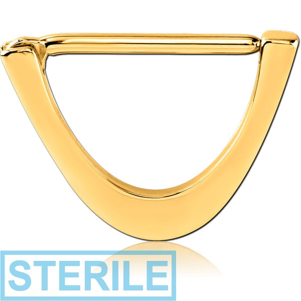STERILE GOLD PVD COATED SURGICAL STEEL NIPPLE CLICKER - V