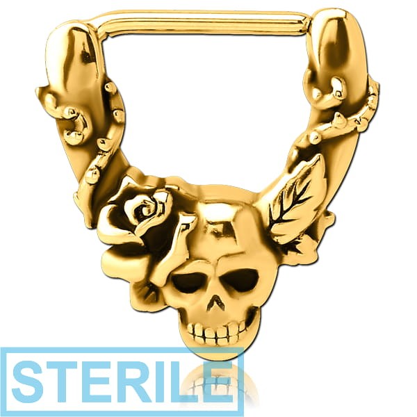 STERILE GOLD PVD COATED SURGICAL STEEL NIPPLE CLICKER