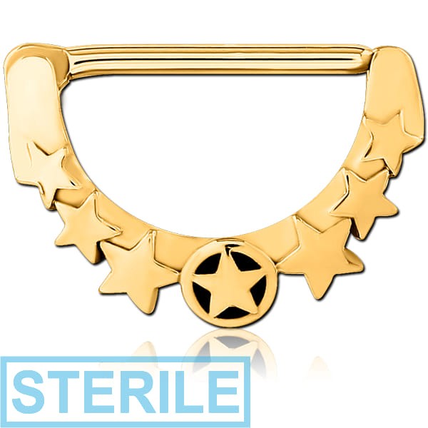 STERILE GOLD PVD COATED SURGICAL STEEL NIPPLE CLICKER