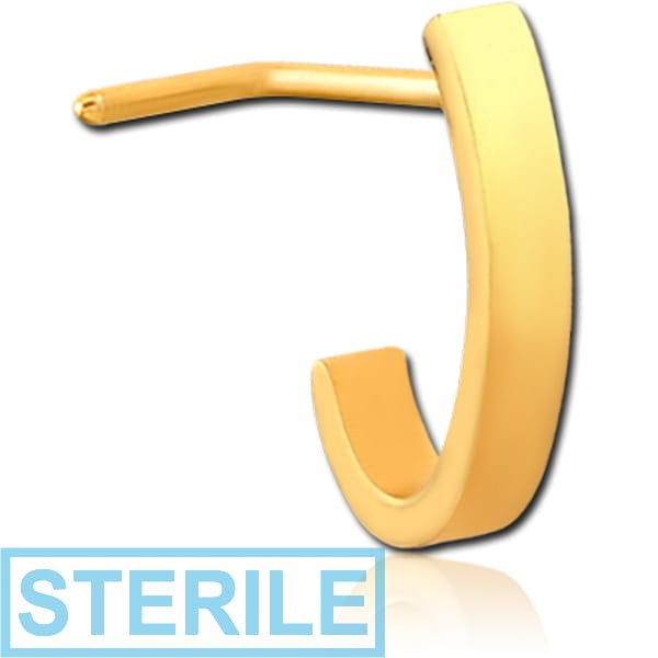 STERILE GOLD PVD COATED SURGICAL STEEL 90 DEGREE WRAP AROUND NOSE STUD