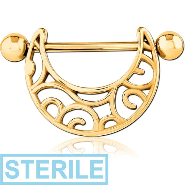 STERILE GOLD PVD COATED SURGICAL STEEL NIPPLE SHIELD