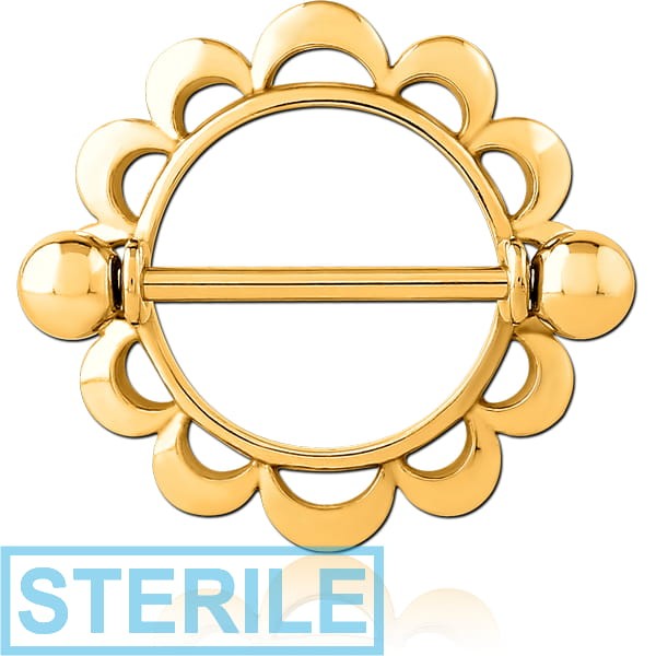STERILE GOLD PVD COATED SURGICAL STEEL NIPPLE SHIELD