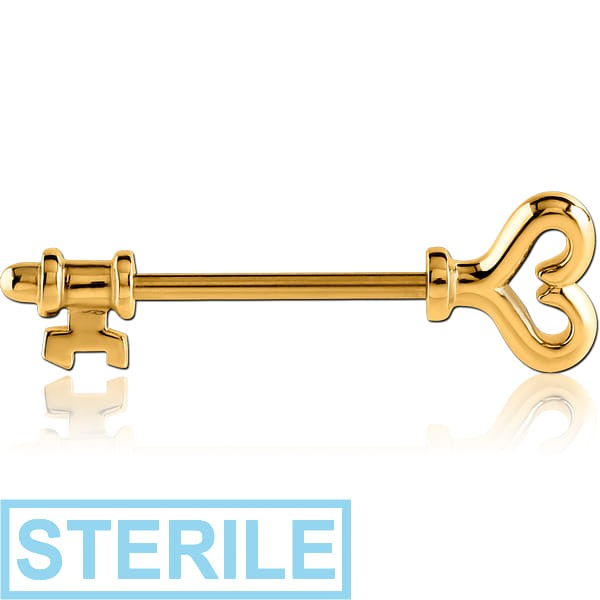 STERILE GOLD PVD COATED SURGICAL STEEL NIPPLE SHIELD - KEY
