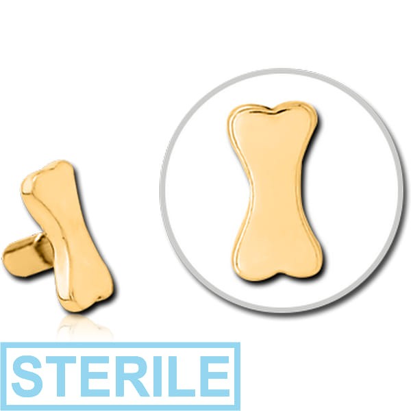 STERILE GOLD PVD COATED SURGICAL STEEL PUSH FIT ATTACHMENT FOR BIOFLEX INTERNAL LABRET - BONE