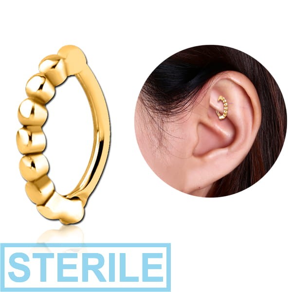 STERILE GOLD PVD COATED SURGICAL STEEL ROOK CLICKER - DOTS