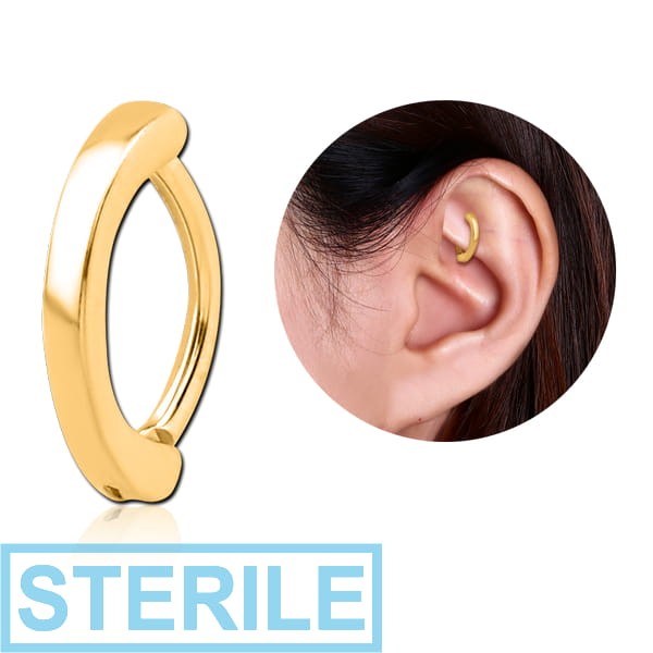 STERILE GOLD PVD COATED SURGICAL STEEL ROOK CLICKER - PLAIN SMOOTH