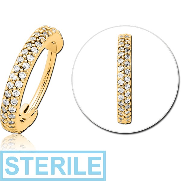 STERILE GOLD PVD COATED SURGICAL STEEL JEWELLED MULTI PURPOSE CLICKER