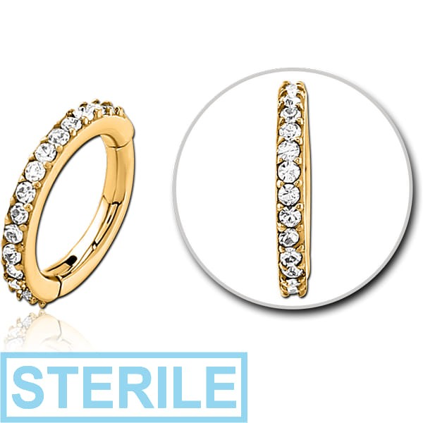STERILE GOLD PVD COATED SURGICAL STEEL JEWELLED MULTI PURPOSE CLICKER