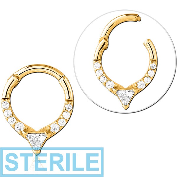 STERILE GOLD PVD COATED SURGICAL STEEL JEWELLED MULTI PURPOSE CLICKER