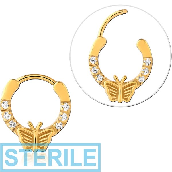 STERILE GOLD PVD COATED SURGICAL STEEL JEWELLED MULTI PURPOSE CLICKER