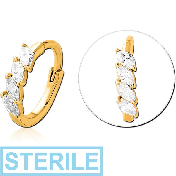 STERILE GOLD PVD COATED SURGICAL STEEL JEWELLED MULTI PURPOSE CLICKER