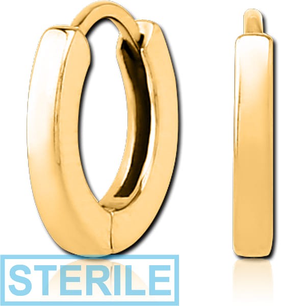 STERILE GOLD PVD COATED SURGICAL STEEL HUGGIES PAIR