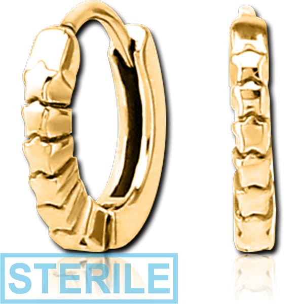 STERILE GOLD PVD COATED SURGICAL STEEL HUGGIES PAIR