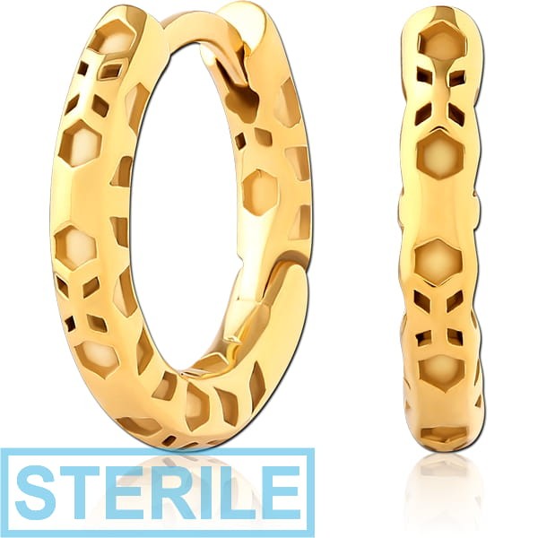 STERILE GOLD PVD COATED SURGICAL STEEL HUGGIES PAIR