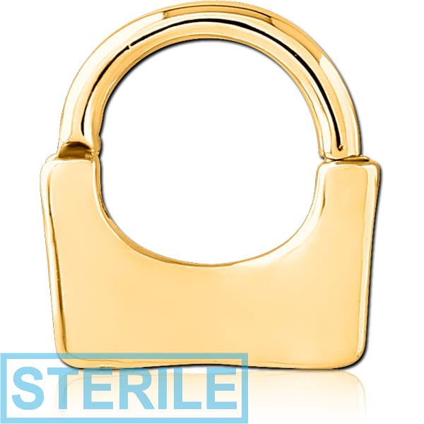 STERILE GOLD PVD COATED SURGICAL STEEL HINGED SEPTUM CLICKER