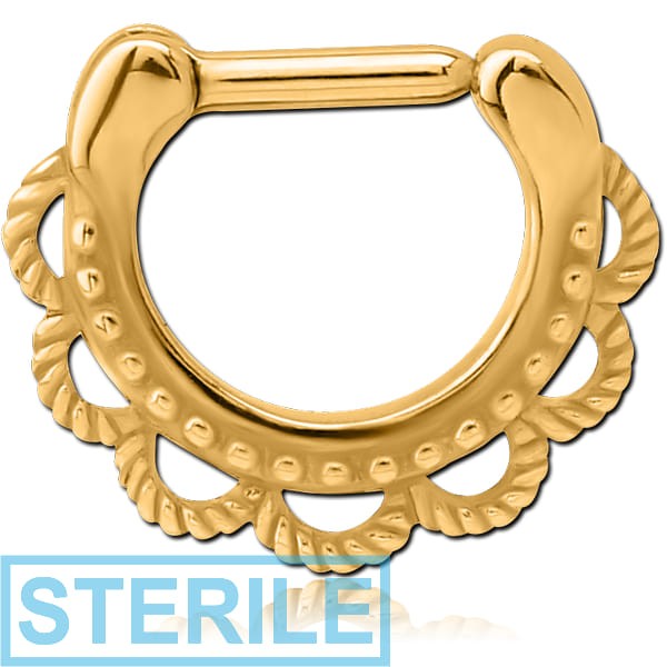 STERILE GOLD PVD COATED SURGICAL STEEL SEPTUM CLICKER