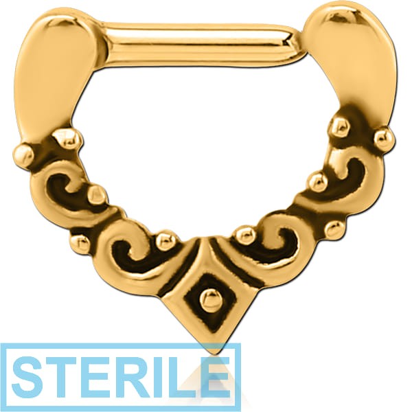 STERILE GOLD PVD COATED SURGICAL STEEL SEPTUM CLICKER
