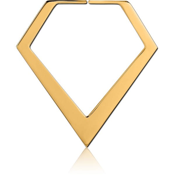STERILE GOLD PVD COATED SURGICAL STEEL HOOP EARRINGS FOR TUNNEL