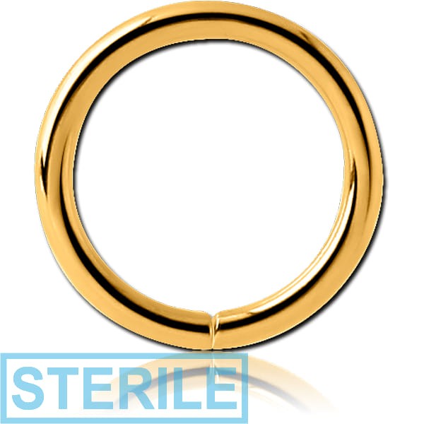 STERILE STERLING SILVER 925 GOLD PVD COATED SEAMLESS RING