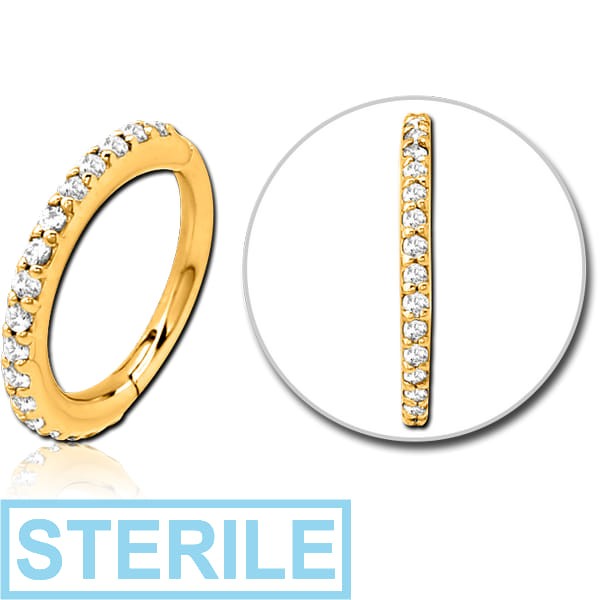 STERILE STERLING SILVER 925 GOLD PVD COATED JEWELLED MULTI PURPOSE CLICKER