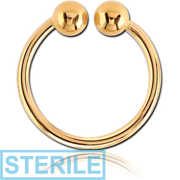 STERILE GOLD PVD COATED SURGICAL STEEL NOSE RING