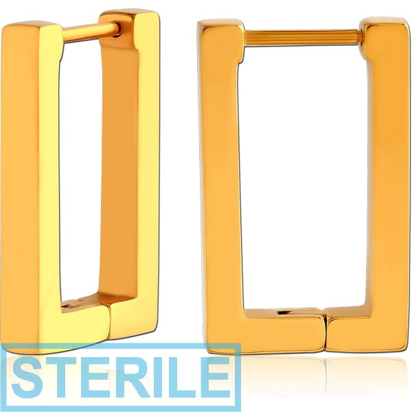 STERILE GOLD PVD COATED STAINLESS STEEL EAR CLICKER WITH SURGICAL STEEL1.0MM PIN