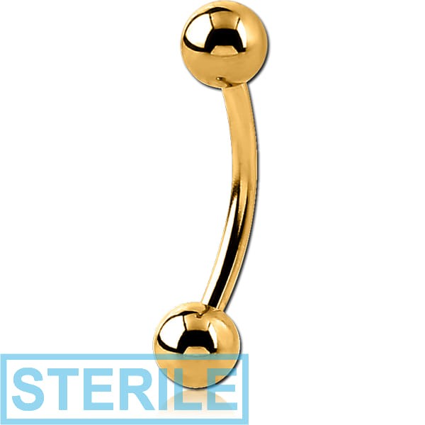 STERILE GOLD PVD COATED TITANIUM CURVED MICRO BARBELL