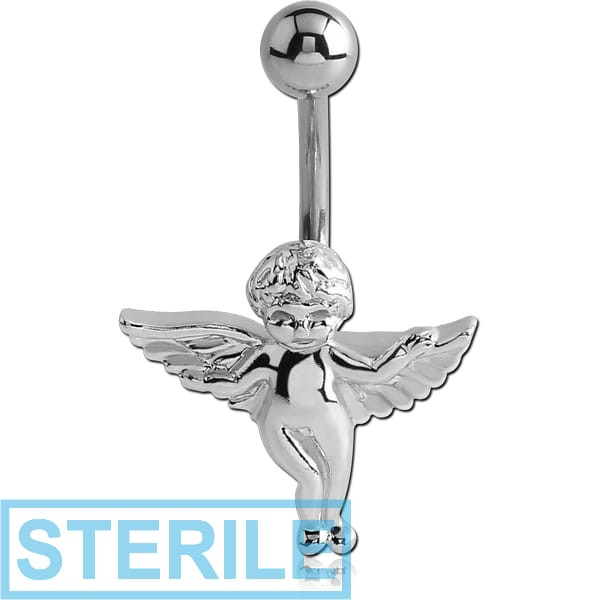 STERILE RHODIUM PLATED ANGEL HINGE NAVEL BANANA