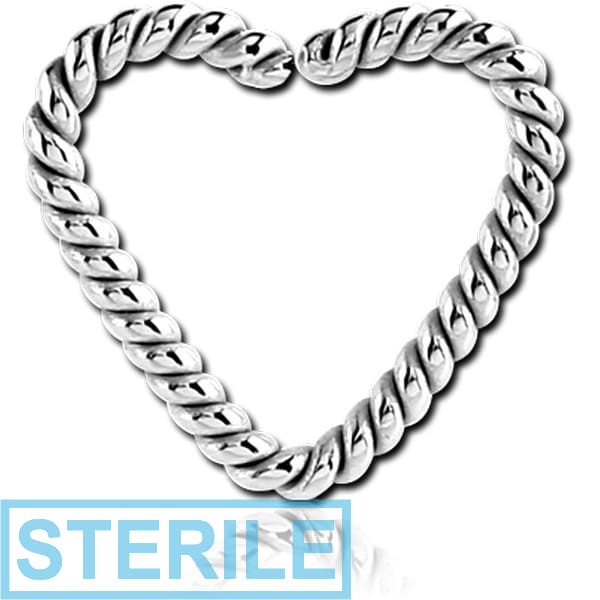 STERILE SURGICAL STEEL OPEN HEART SEAMLESS RING