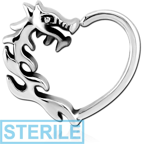 STERILE SURGICAL STEEL OPEN HEART SEAMLESS RING