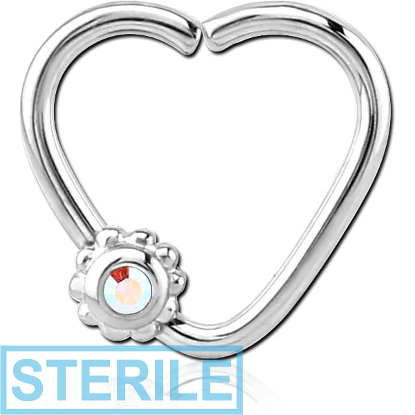 STERILE SURGICAL STEEL OPEN HEART SEAMLESS RING